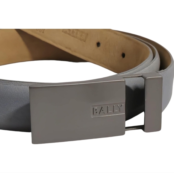 Bally Mans Leather Belt Silver Buckle  Sz 40 - Picture 2 of 7